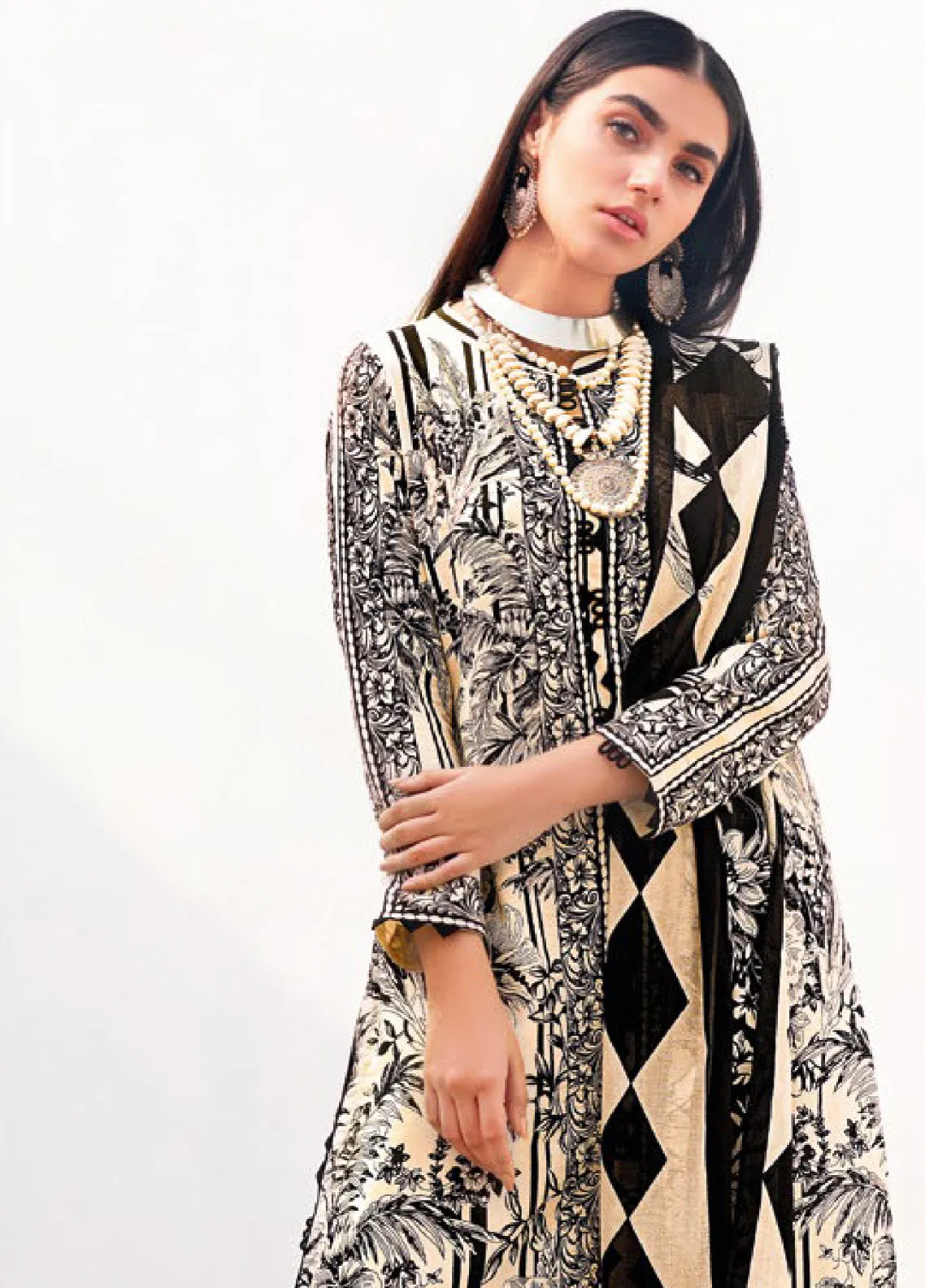 Gul Ahmed Printed Lawn Unstitched 3 Piece Suit - GA24EL B-42008