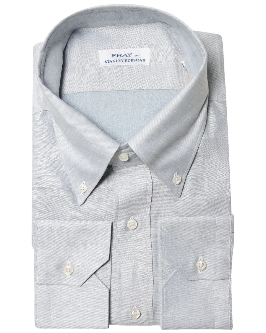 Heathered Cotton Blend Dress Shirt