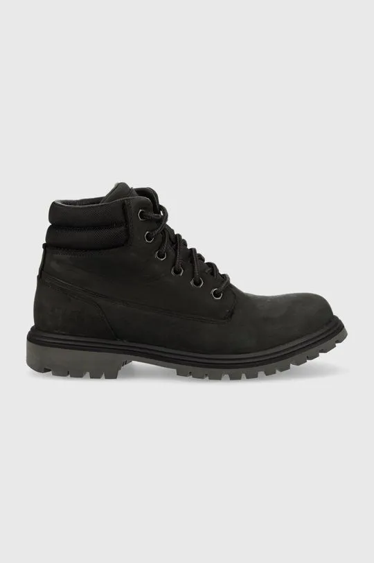 Helly Hansen leather biker boots men's black color