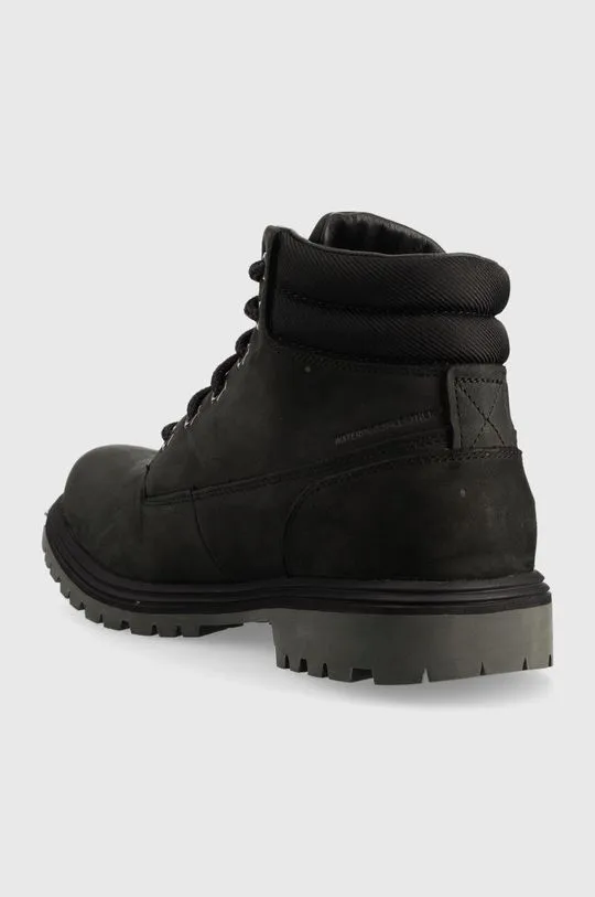 Helly Hansen leather biker boots men's black color