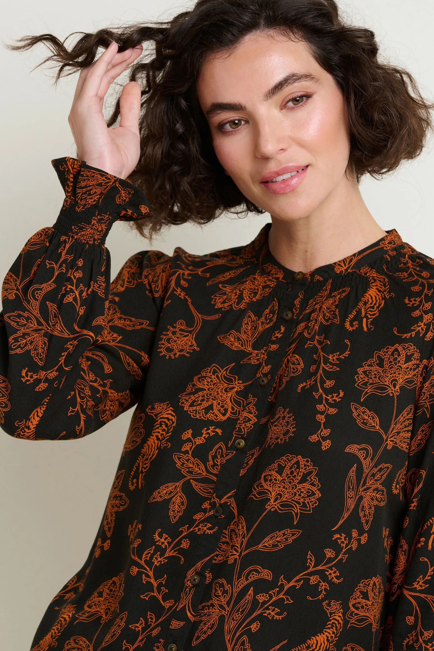 Henna Trail Button Through Blouse