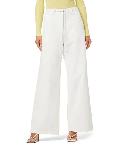 Hudson Jeans Wide Leg Drawstring Trouser White Jean