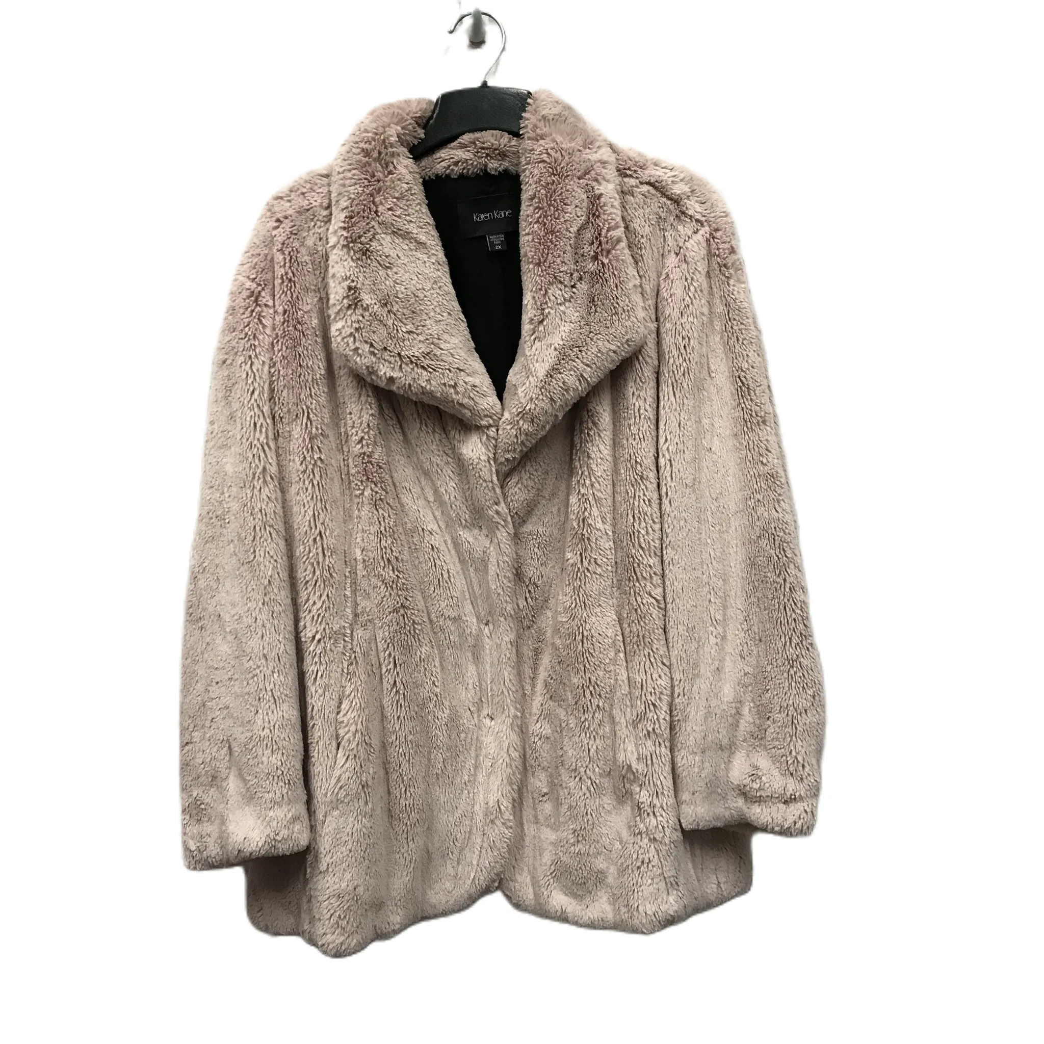 Jacket Faux Fur & Sherpa By Karen Kane In Pink, Size: 2x