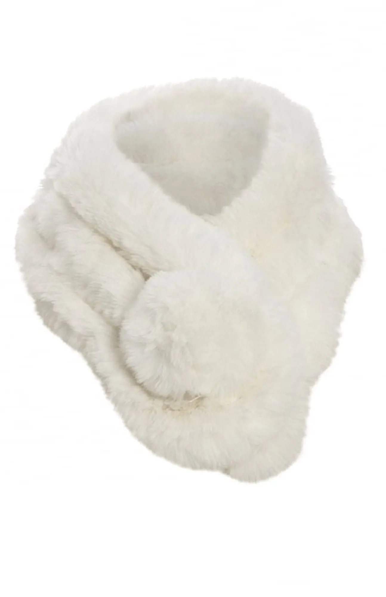 Jayley - Cream Faux Fur Scarf