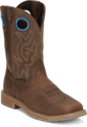 Justin Mens All Around Walnut Brown Cowhide Work Boots