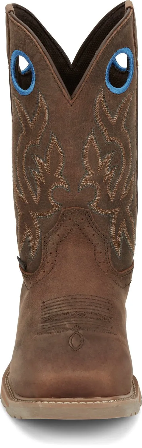 Justin Mens All Around Walnut Brown Cowhide Work Boots