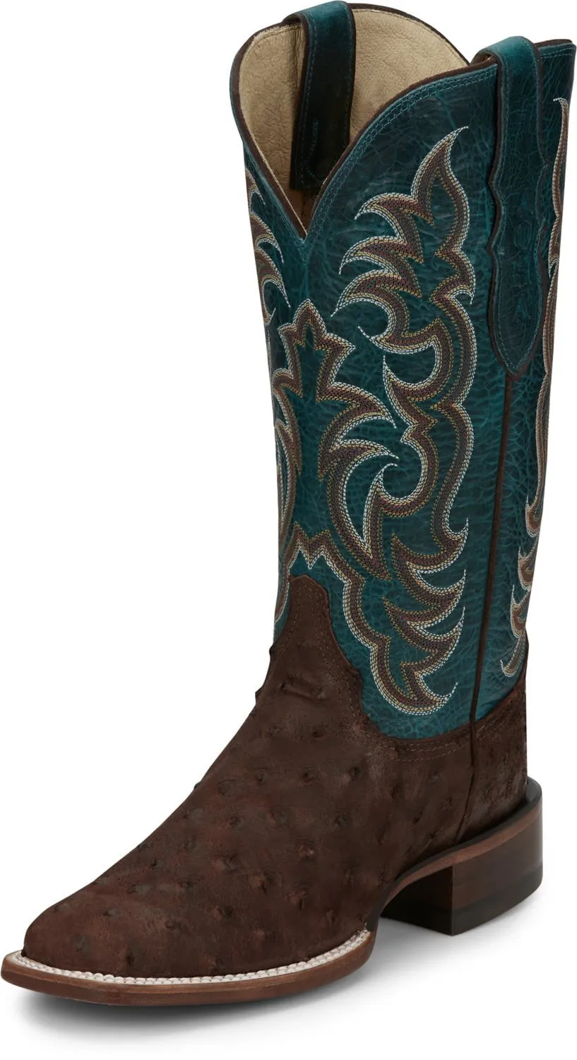 Justin Mens Cowgal Wild Cigar Full Quill Ostrich Cowboy Boots