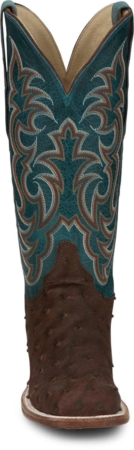 Justin Mens Cowgal Wild Cigar Full Quill Ostrich Cowboy Boots