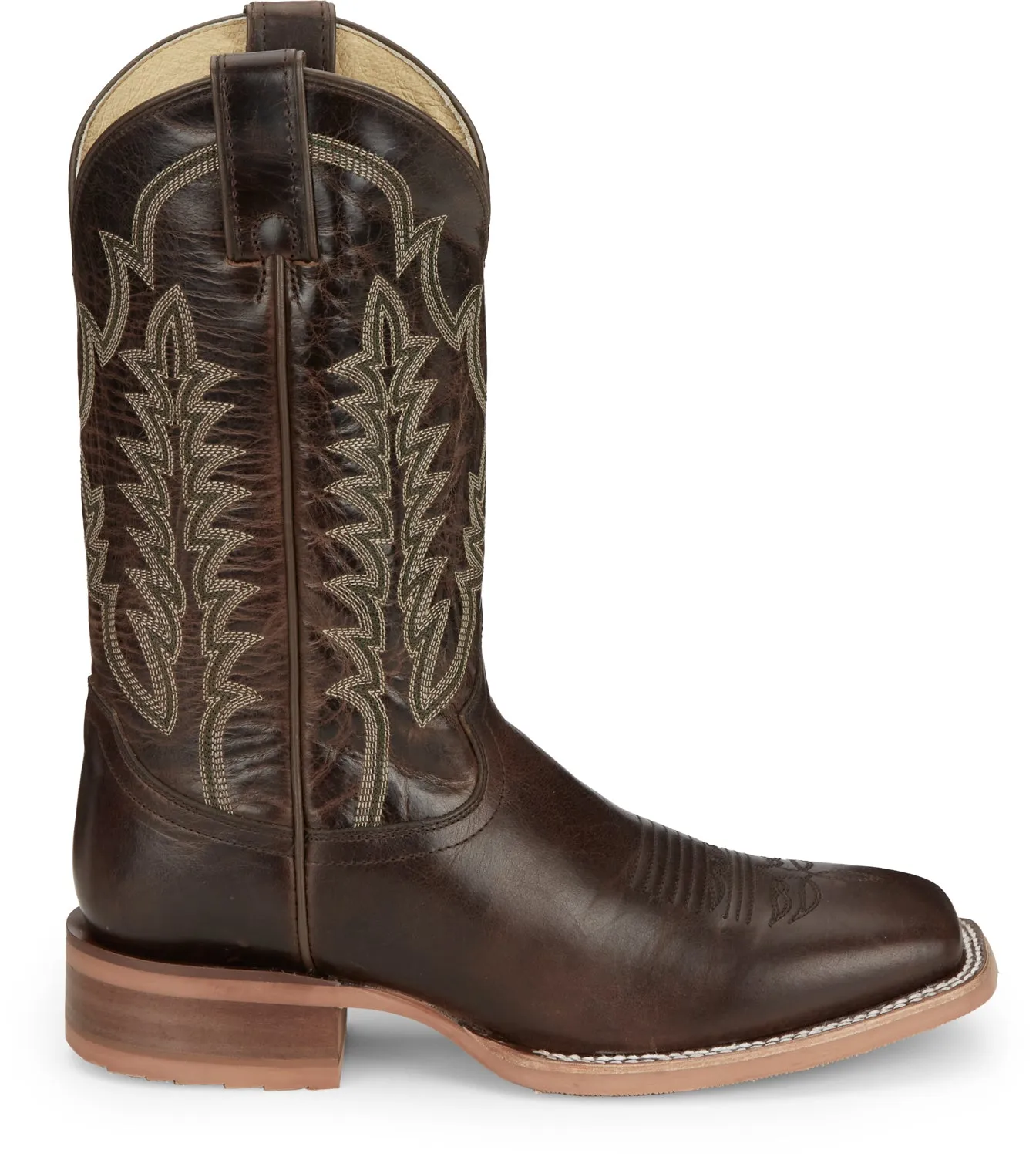 Justin Mens Lyle Umber Leather Cowboy Boots