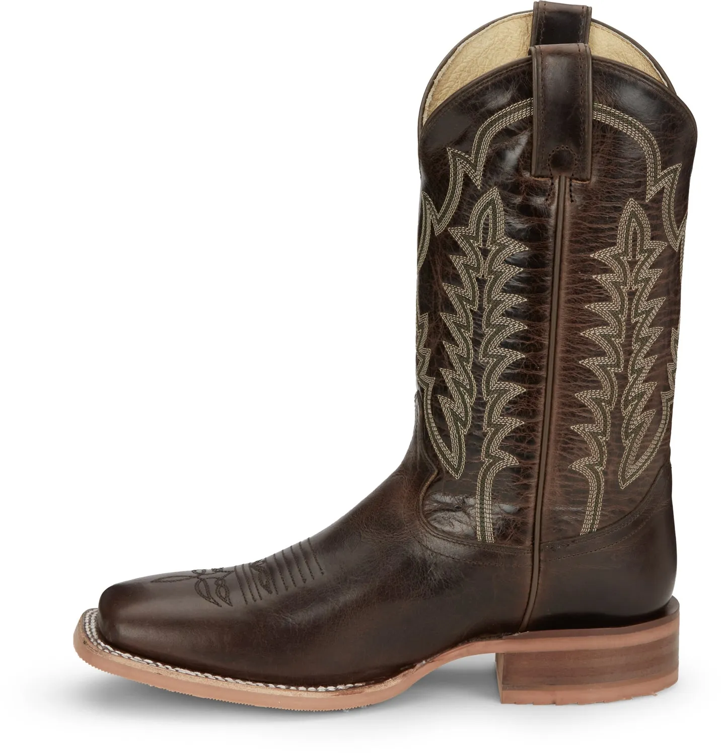 Justin Mens Lyle Umber Leather Cowboy Boots