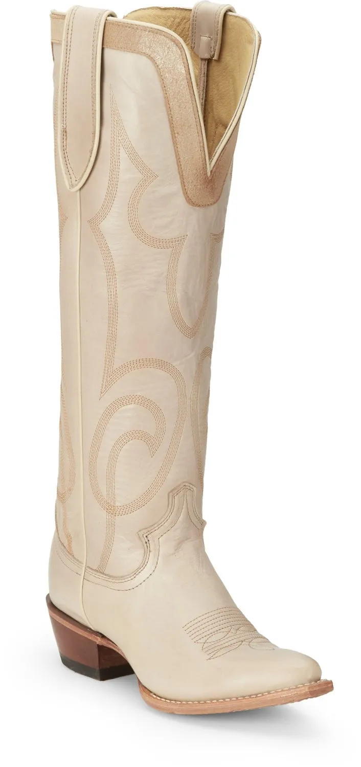 Justin Womens Verlie Vanilla Leather Cowboy Boots