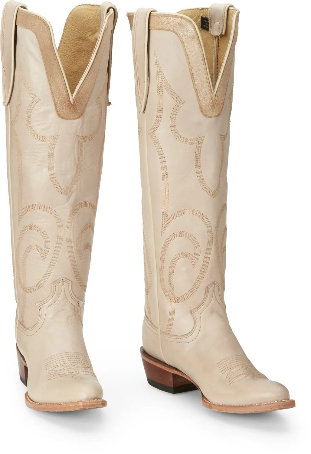 Justin Womens Verlie Vanilla Leather Cowboy Boots