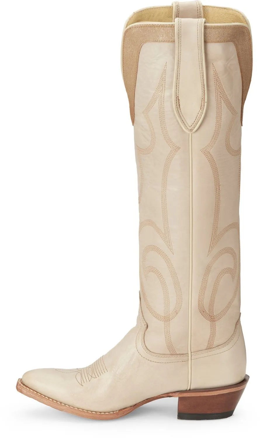 Justin Womens Verlie Vanilla Leather Cowboy Boots