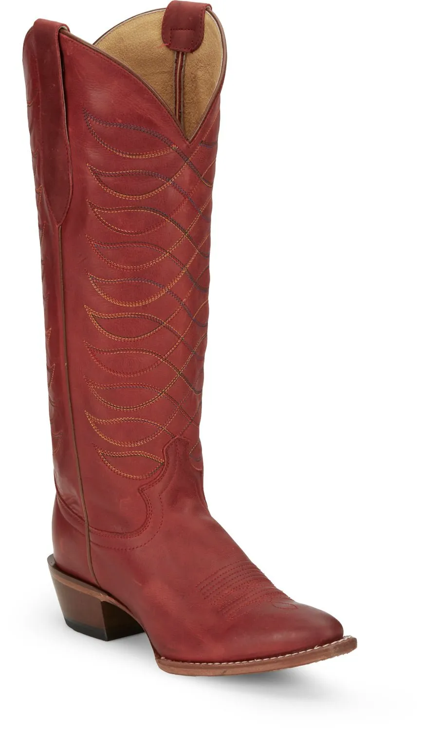 Justin Womens Whitley Red Leather Cowboy Boots