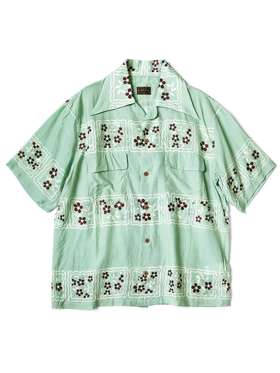 Kapital Silk Rayon Cookie Pattern Wrangle Collar Aloha Shirt