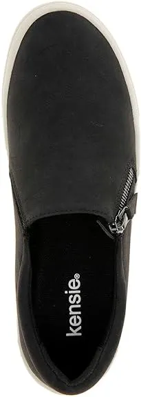 Kensie Women's Soren Slip_on Sneaker Side Zipper