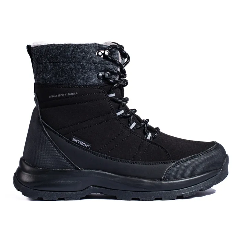 Lace-up women's snow boots DK black and gray