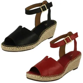 Ladies Clarks Hessian Wedge Sandals Petrina Selma