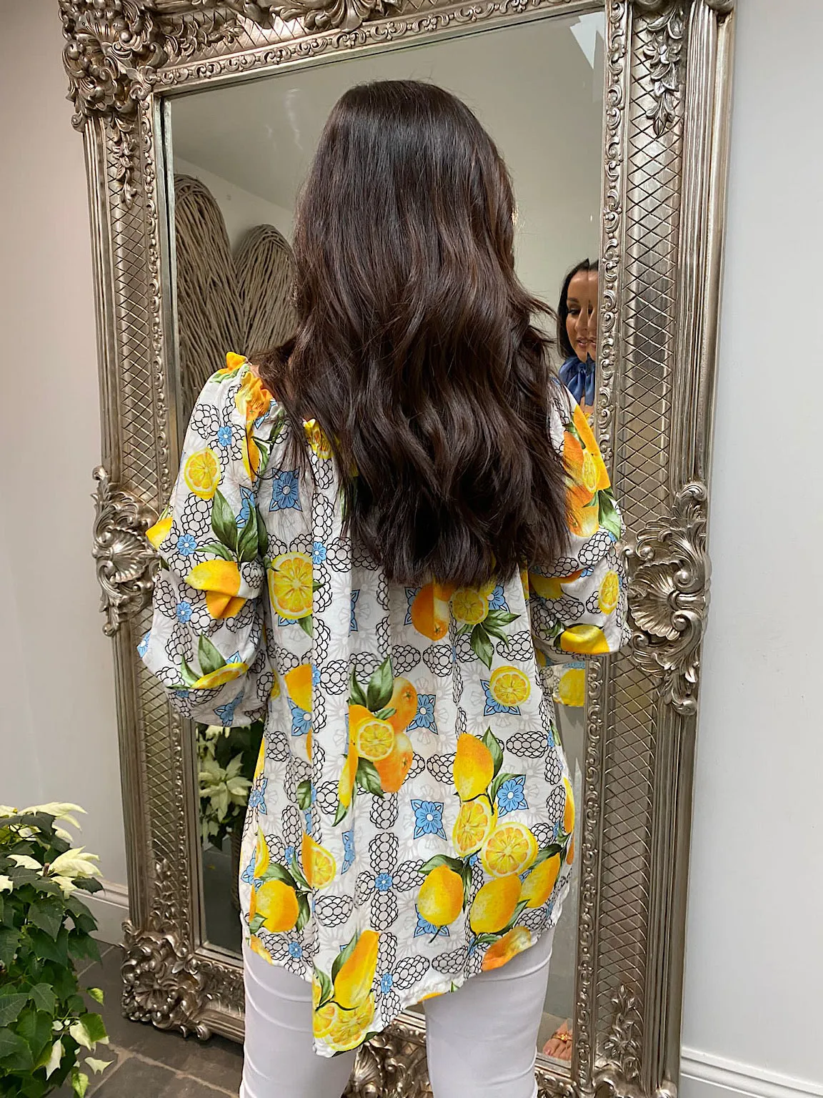 Lemon Print Bardot Top Cleo