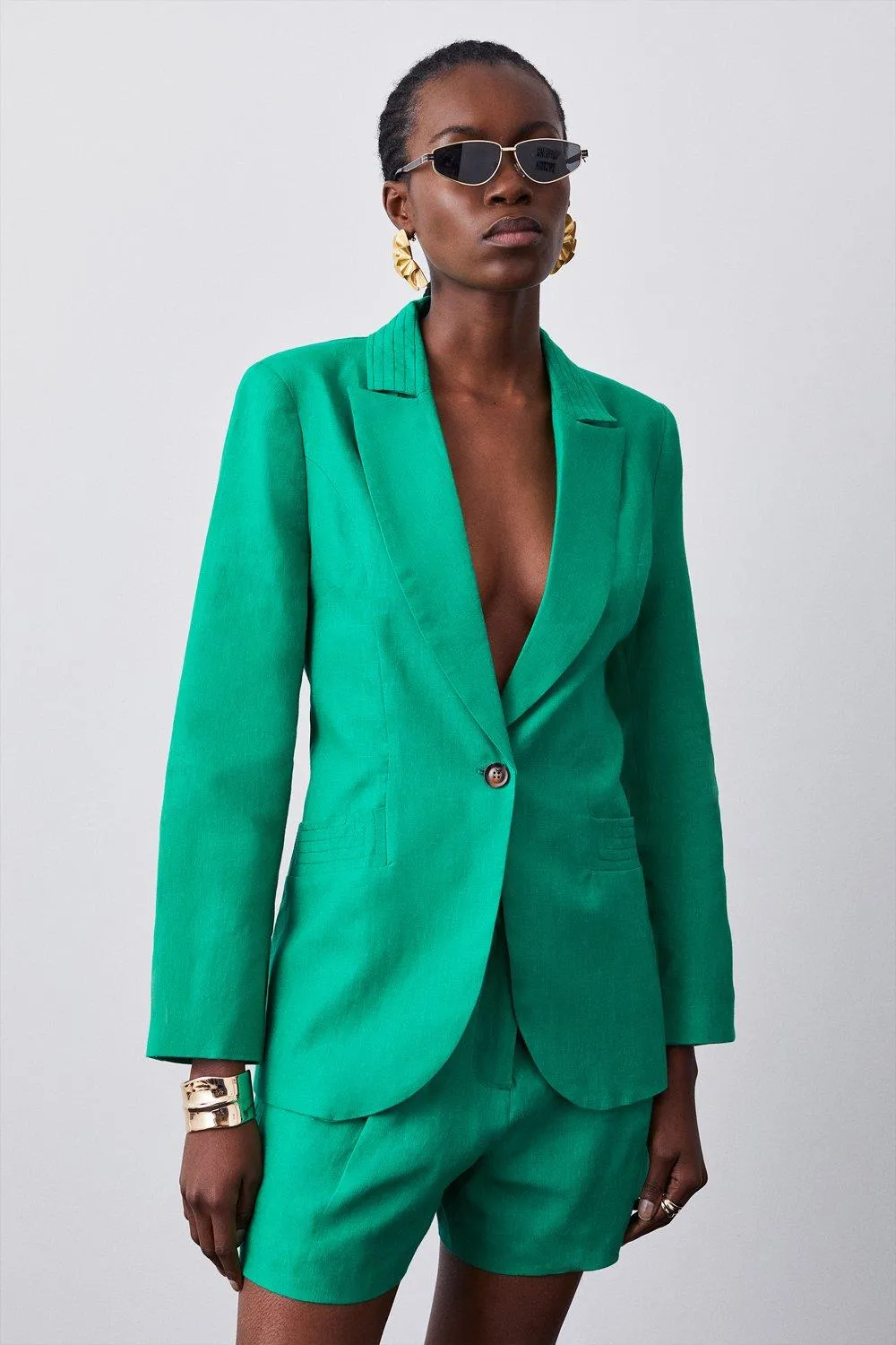 Linen Tailored Blazer | Karen Millen