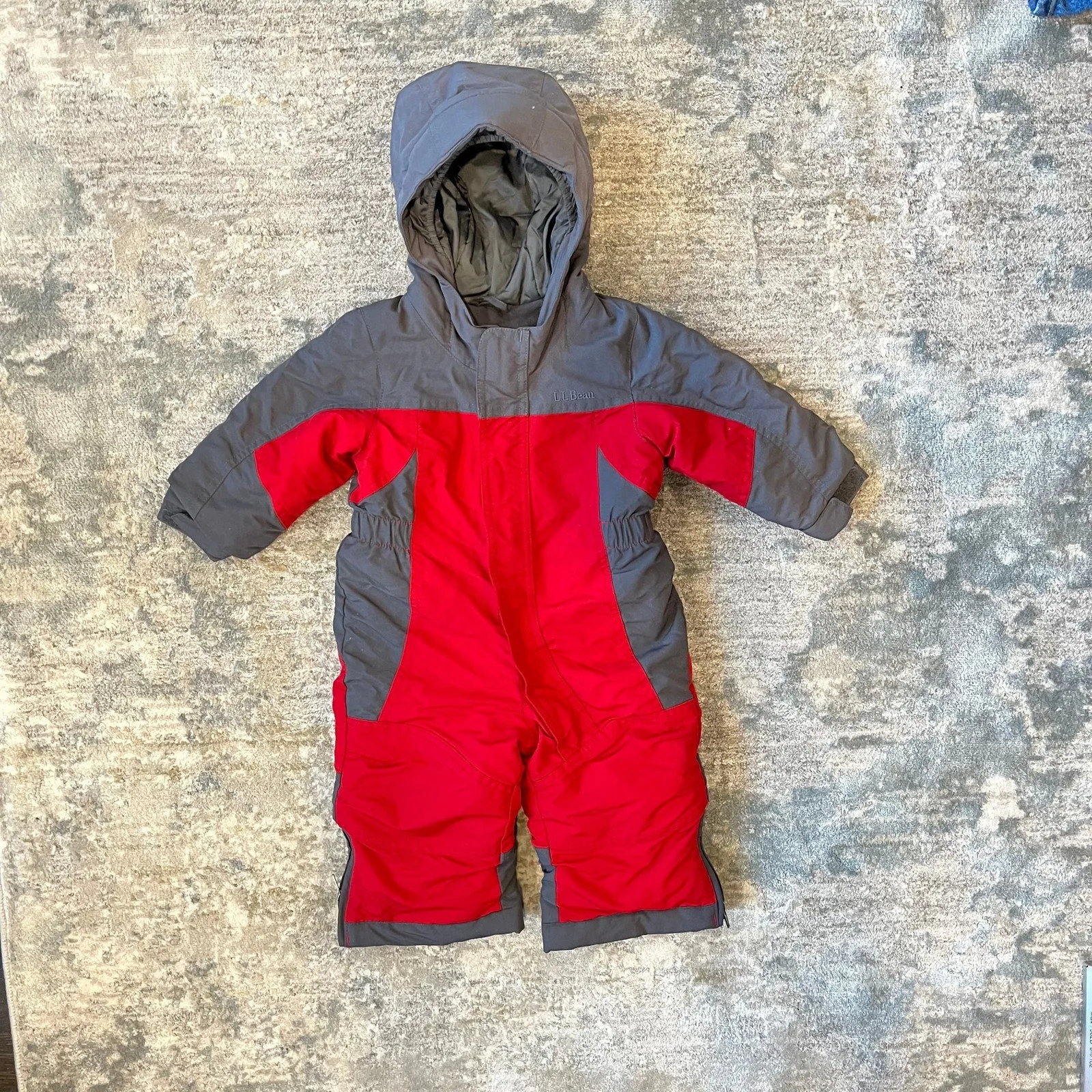 L.L. Bean Red & Gray Cold Buster Snow Suit 6-12 Months