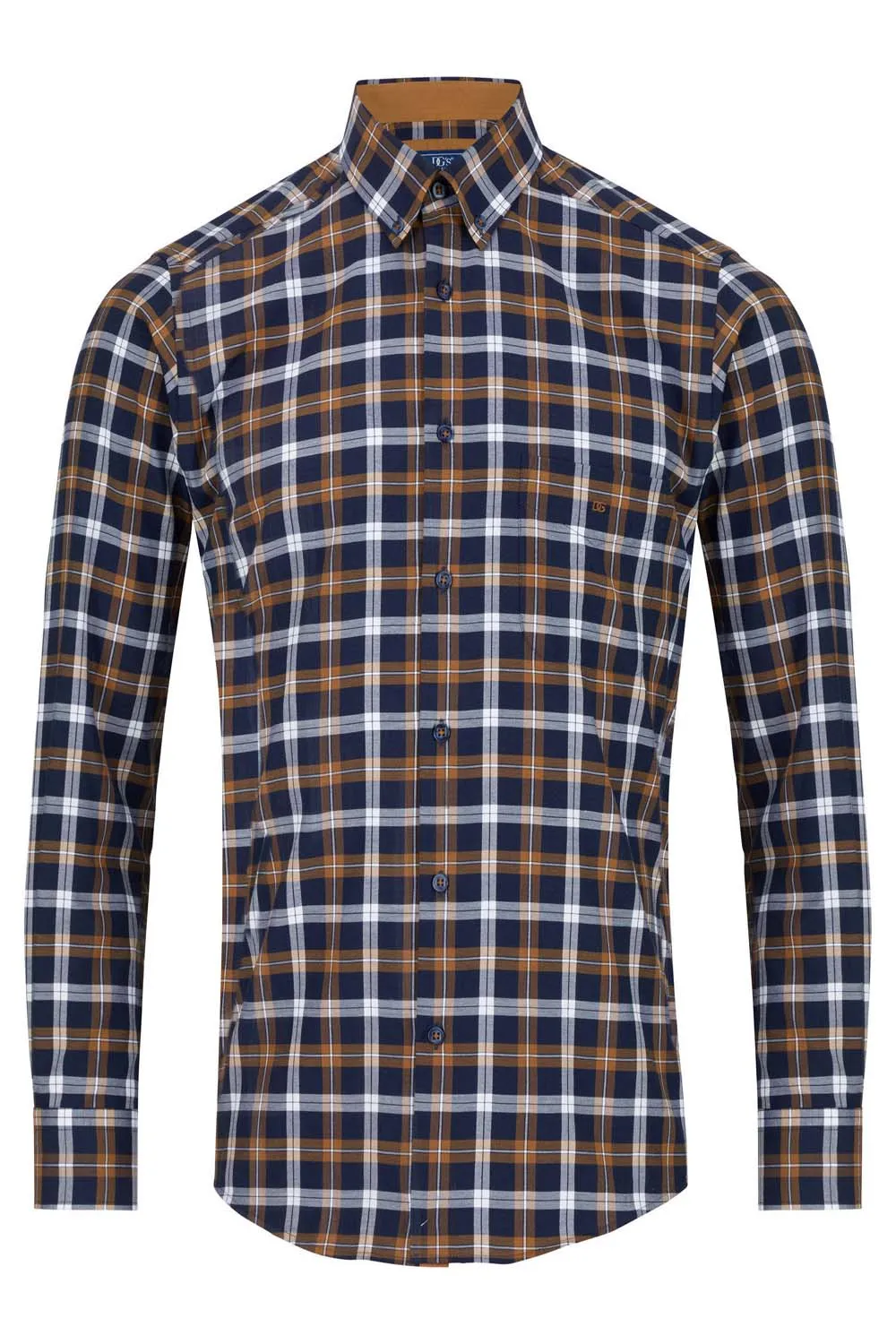 Long Sleeve Check Shirt - Beige