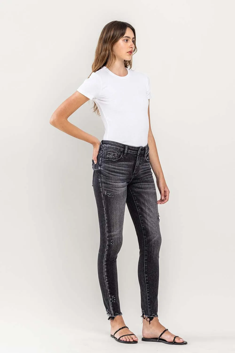 Lovervet Raw Hem Cropped Skinny Jeans