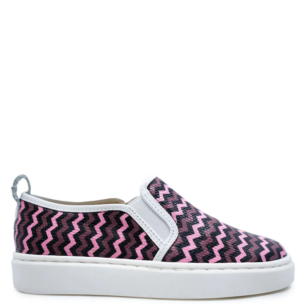 Manuela Pink Chevron Slip On Sneaker