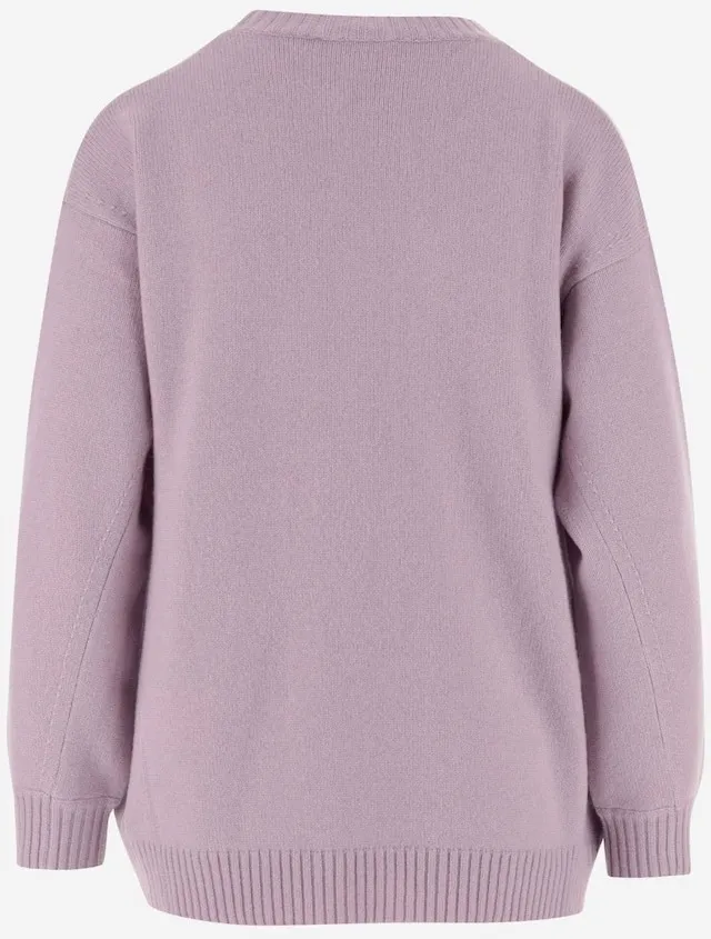 MaxMara  |Casual Style Wool Logo V-neck & Crew neck