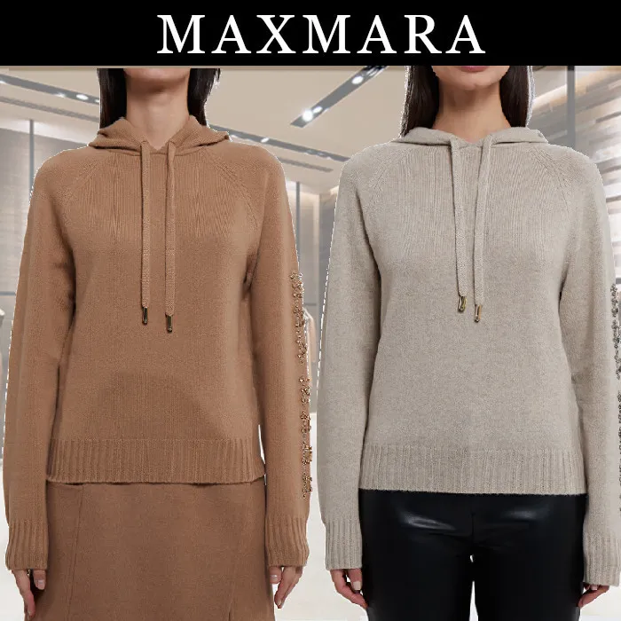 MaxMara  |Casual Style Wool Street Style Long Sleeves Plain