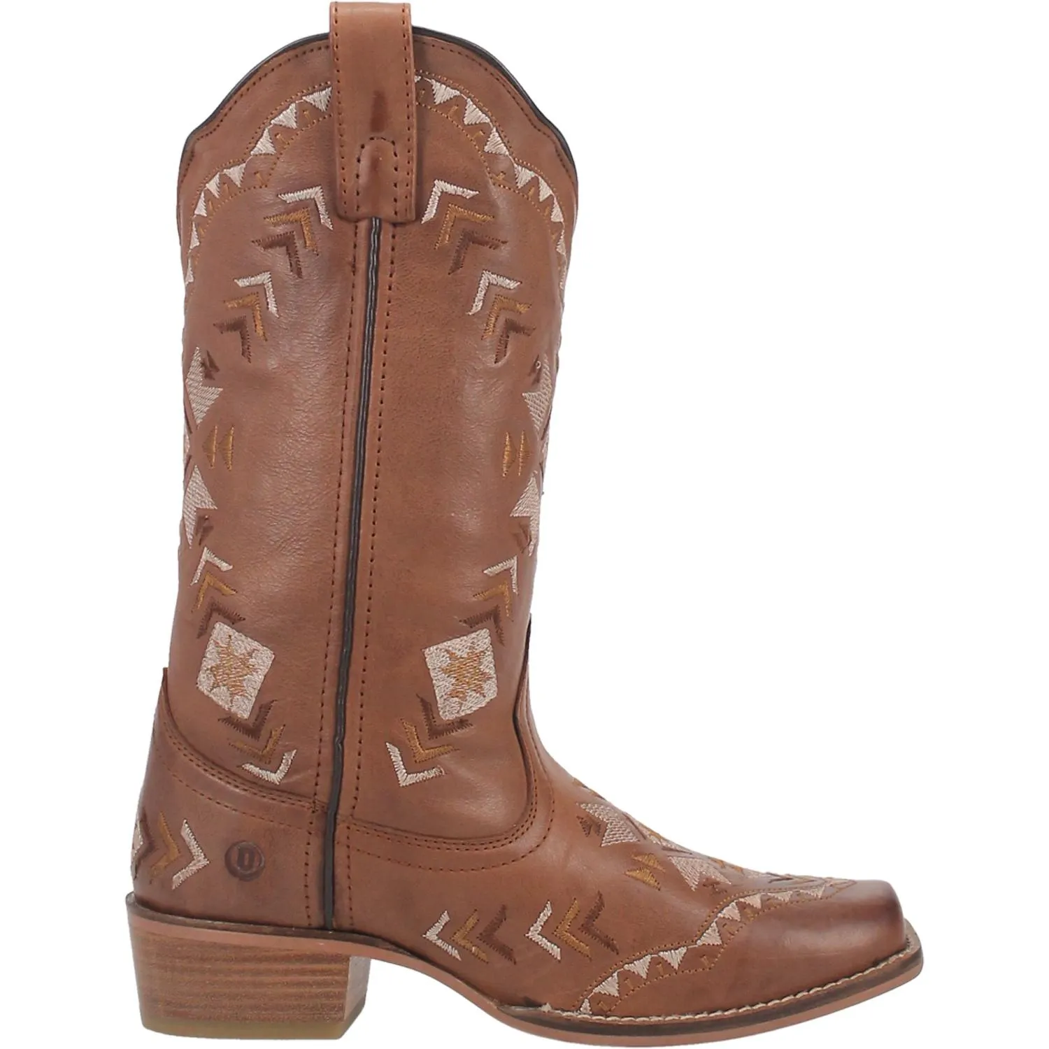 Mesa Tan Leather Boots w/ Aztec Designs (DS)