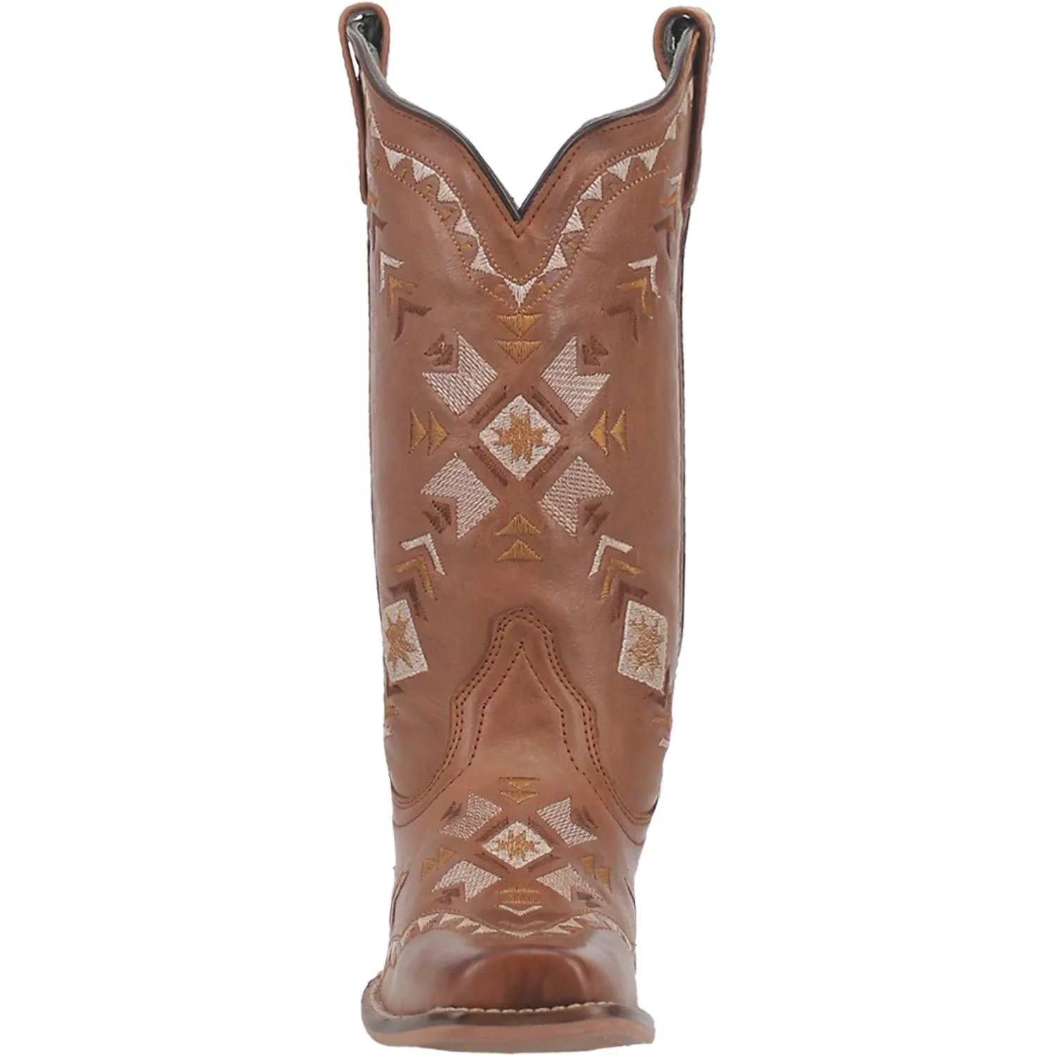 Mesa Tan Leather Boots w/ Aztec Designs (DS)