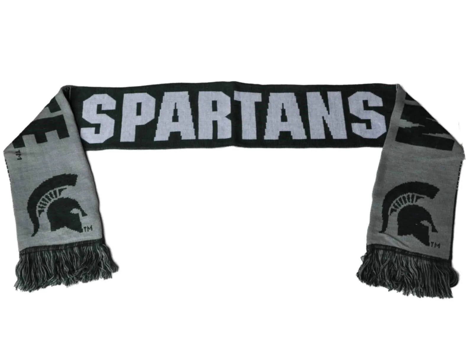 Michigan State Spartans FC Green Reversible Split Logo Acrylic Knit Winter Scarf