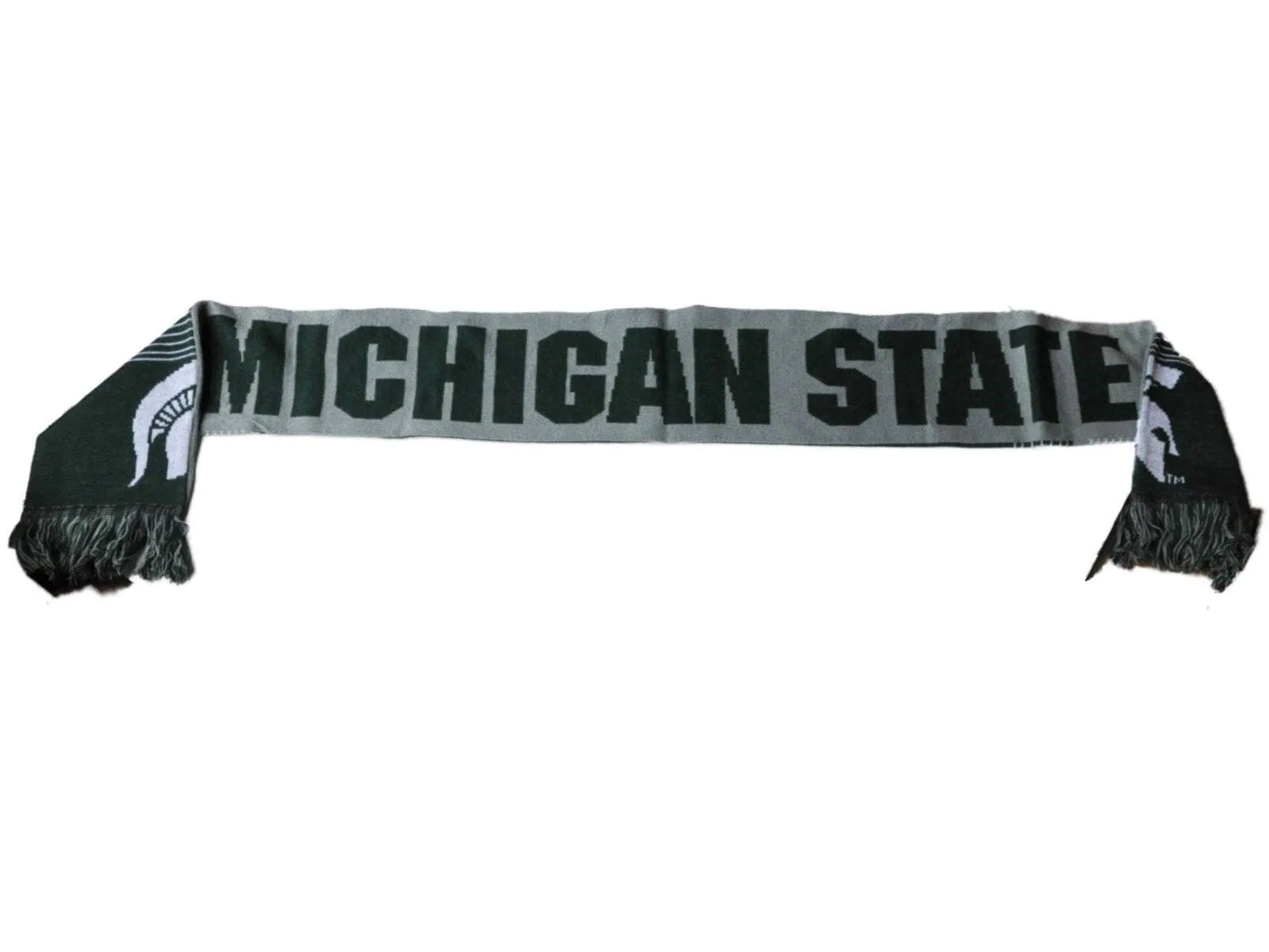 Michigan State Spartans FC Green Reversible Split Logo Acrylic Knit Winter Scarf