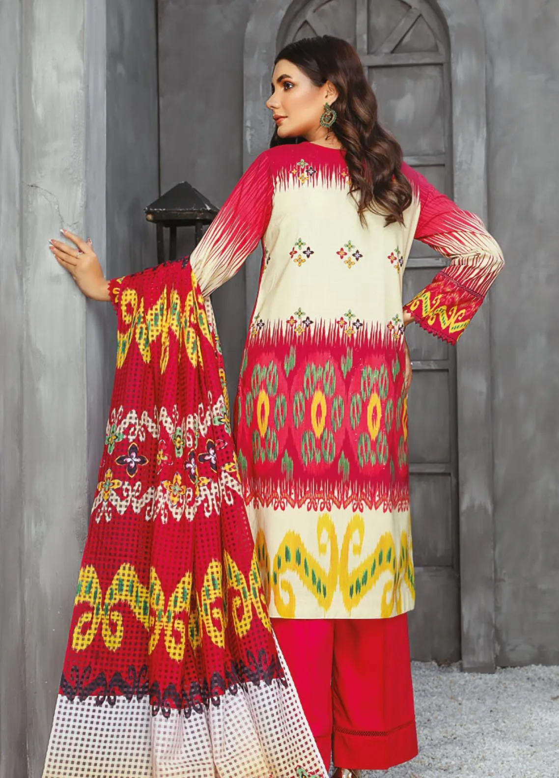 Mizaaj By Aalaya Embroidered Staple Dabi Unstitched 3 Piece Suit - 01