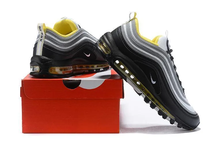 Nike Air Max 97 Black Grey Yellow Shoes Sale Men Size US 7, 8, 8.5, 9, 10, 11