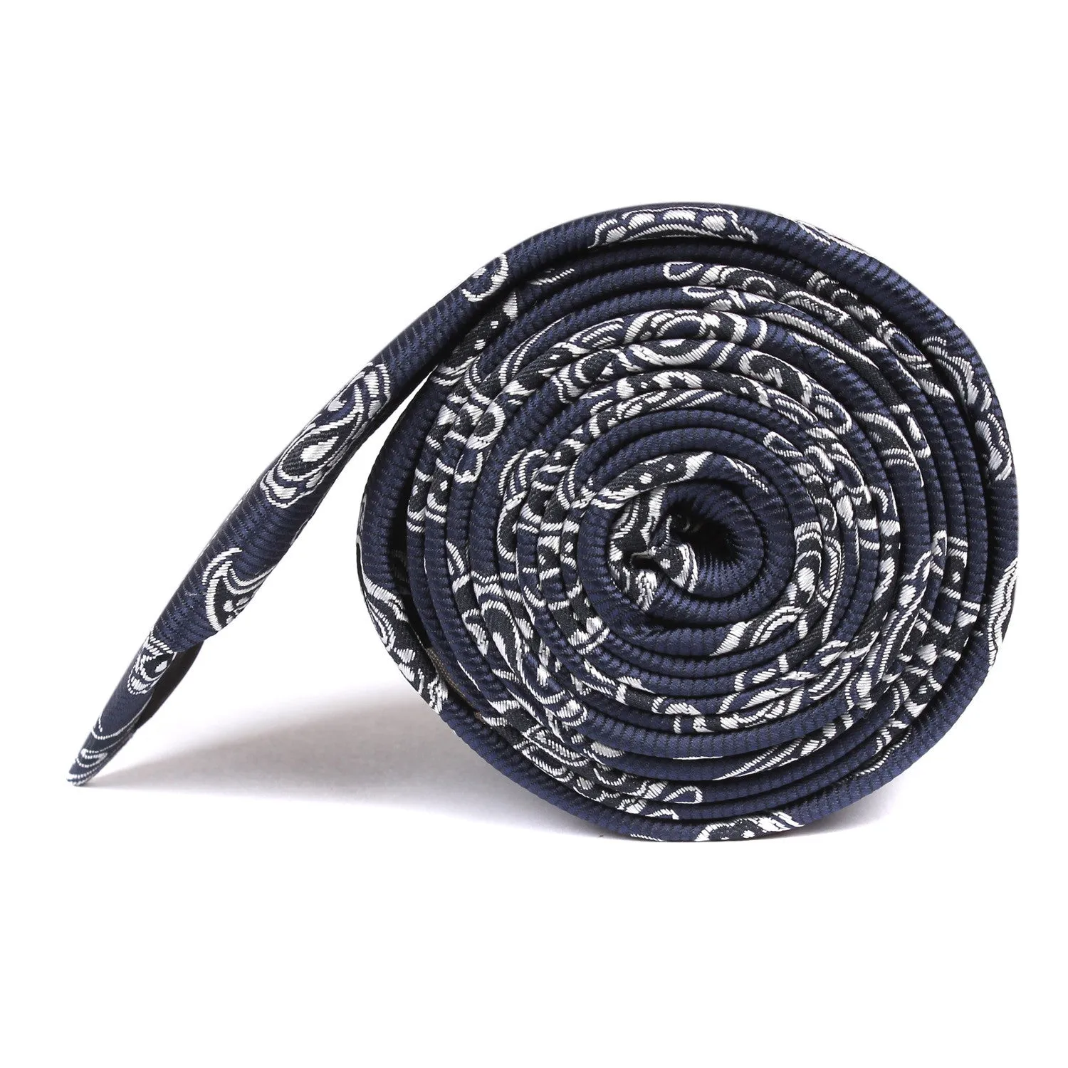 Paisley Navy Blue - Skinny Tie