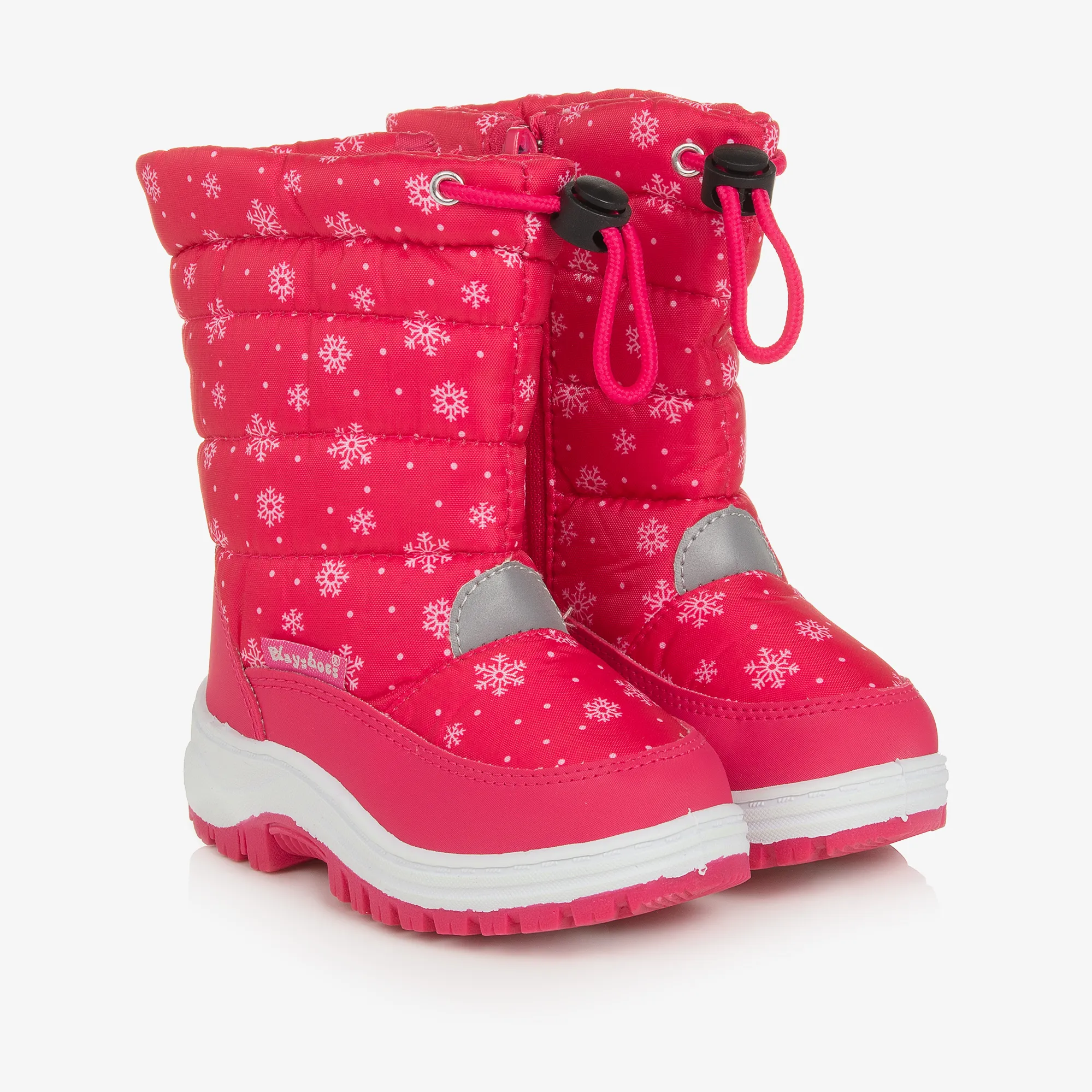 Pink Snowflake Snow Boots