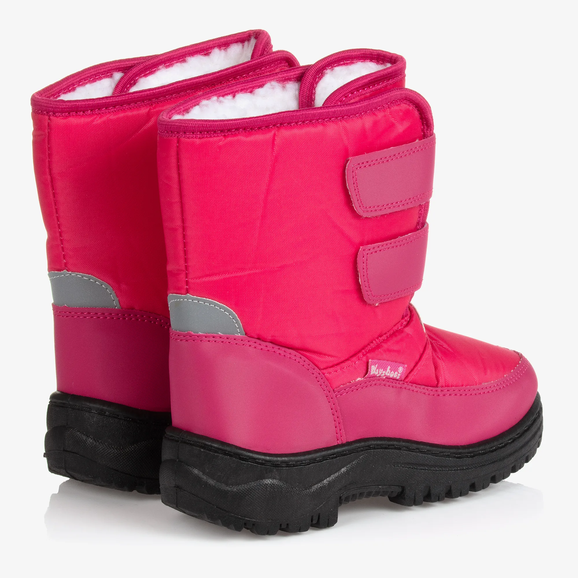 Pink Velcro Snow Boots