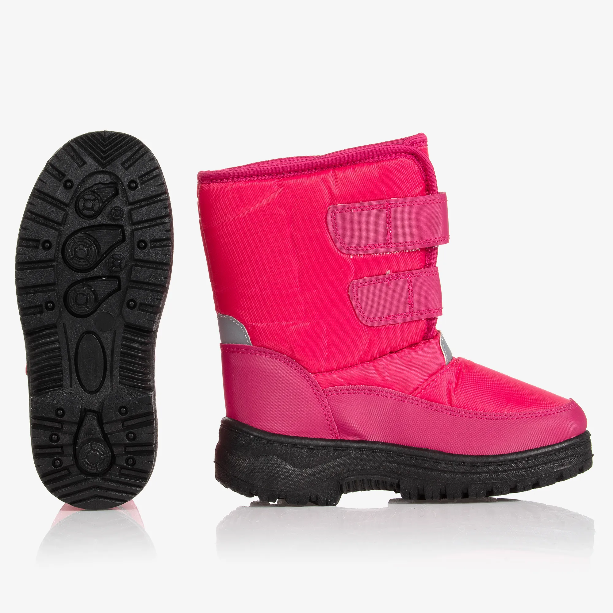 Pink Velcro Snow Boots