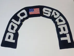 Polo Ralph Lauren Polo Sport Navy Blue Reversible Spellout Scarf