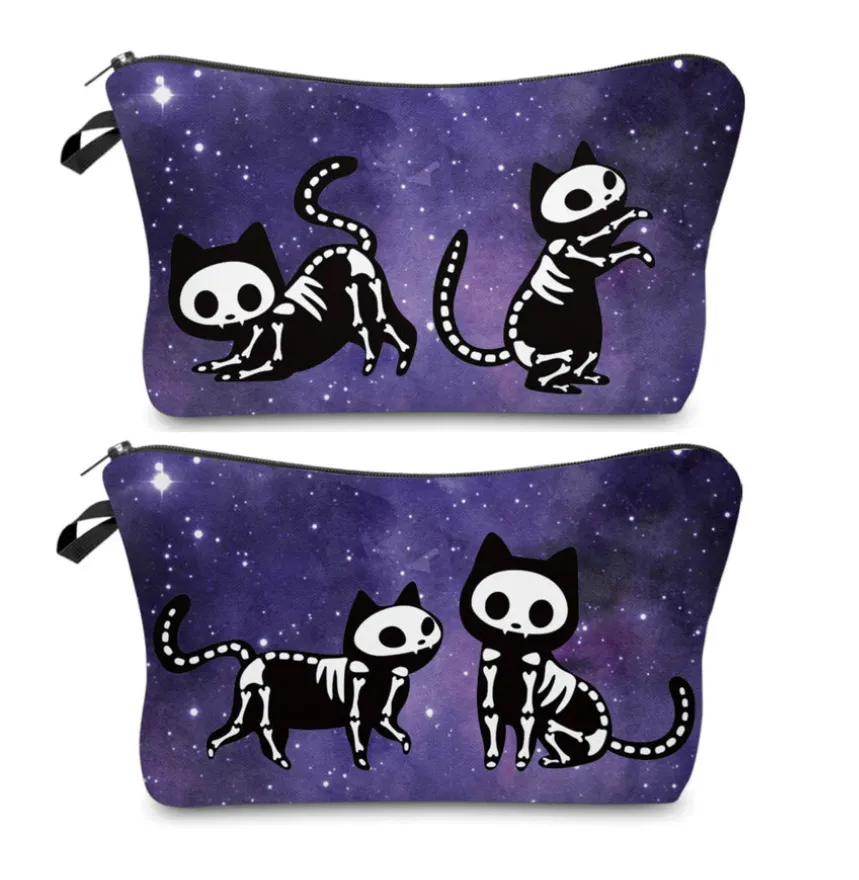 Pouch - Halloween - Skeleton Cat