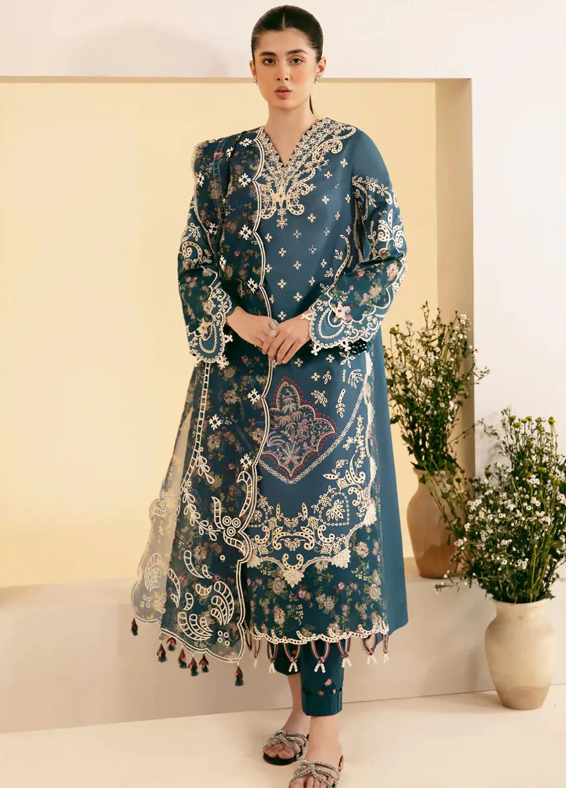 Qlinekari By Qalamkar Embroidered Lawn 3 Piece Unstitched Suit QLM24QK SQ-05 ELA