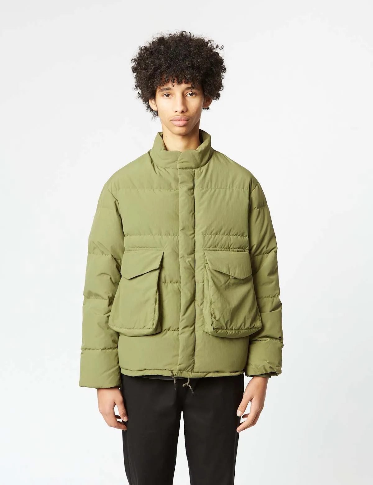 Recycled Down Jacket - Olive Green