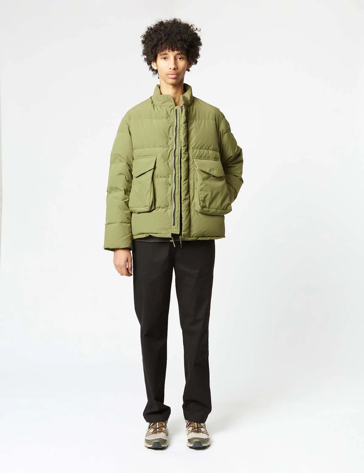 Recycled Down Jacket - Olive Green