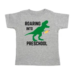 Roaring into Preschool - Gray Dino S/S Shirt