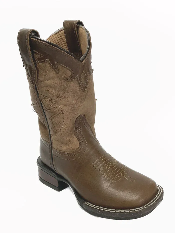 Roper 09-018-0912-2570 Kids Square Toe Western Boot Brown