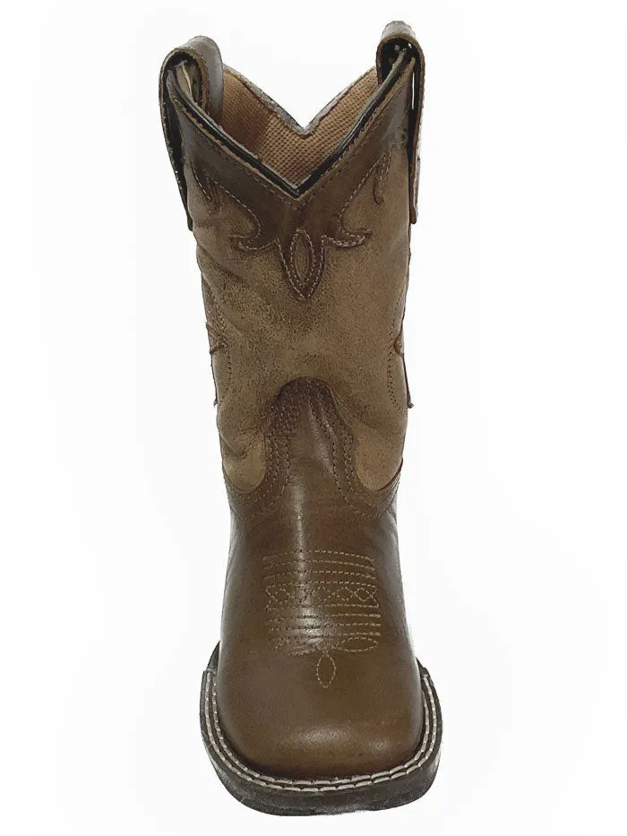 Roper 09-018-0912-2570 Kids Square Toe Western Boot Brown