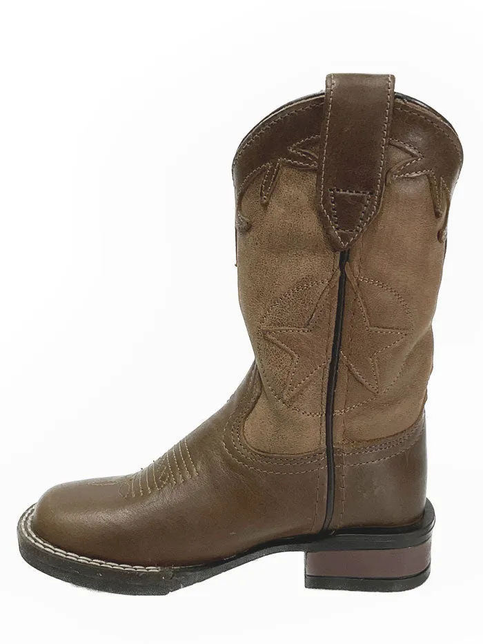 Roper 09-018-0912-2570 Kids Square Toe Western Boot Brown