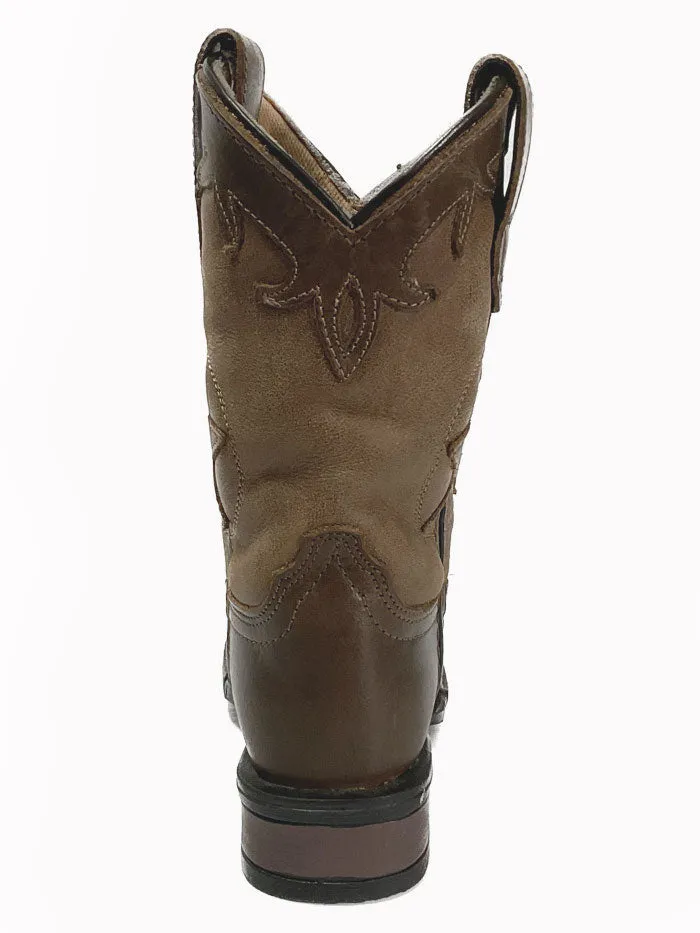 Roper 09-018-0912-2570 Kids Square Toe Western Boot Brown